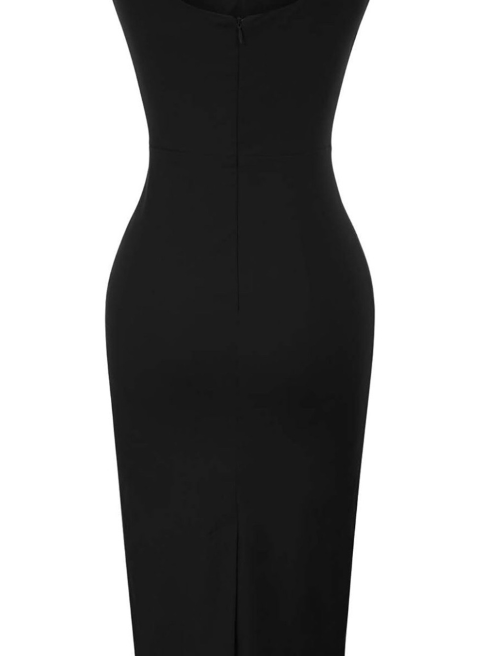 Classic Black Sheath Dress - Women's Elegance - Picture 3 of 3